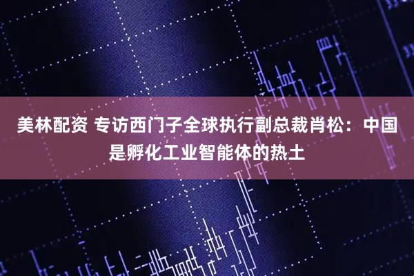 美林配资 专访西门子全球执行副总裁肖松：中国是孵化工业智能体的热土