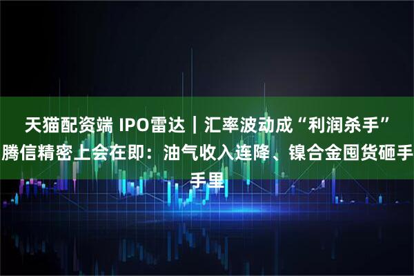 天猫配资端 IPO雷达｜汇率波动成“利润杀手”！腾信精密上会在即：油气收入连降、镍合金囤货砸手里